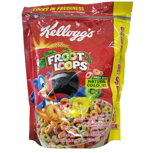 KELLOGG'S -- Túi FROOT LOOPS 400g-- NGŨ CỐC BÁNH VÒNG ĂN SÁNG Breakfast Cereal (HALAL)