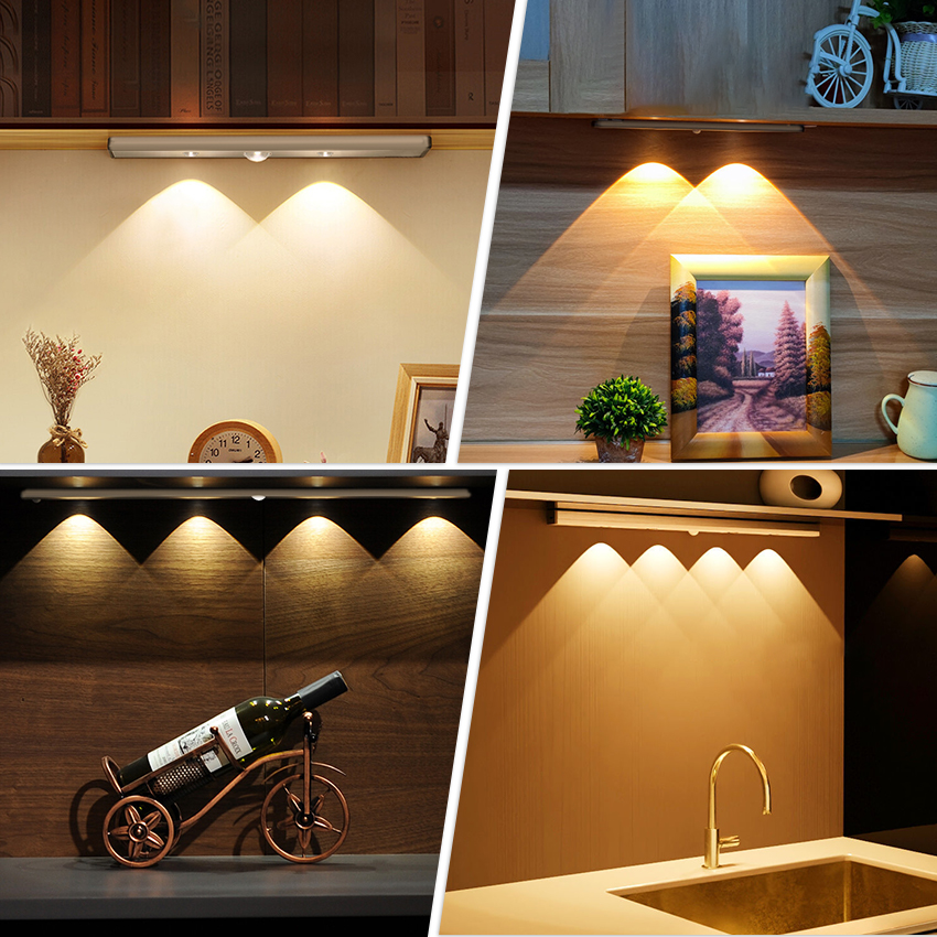 Auoyo Đèn LED cảm ứng gắn giường, cầu thang, toilet, tủ đồ