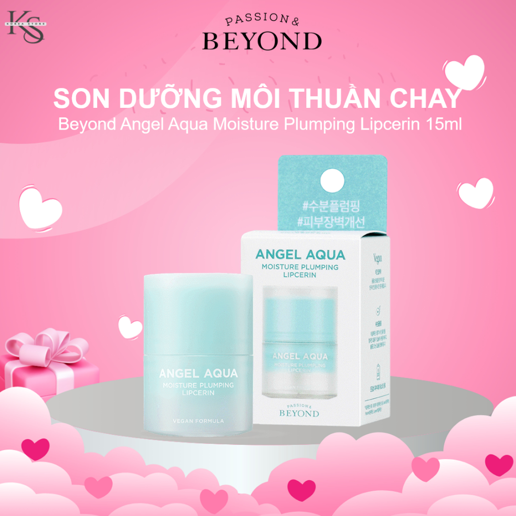 [Chính Hãng] Son dưỡng môi thuần chay Beyond Angel Aqua Moisture Plumping Lipcerin 15ml - Ẩm mịn, đậm dưỡng như mặt nạ, nhưng lại nhẹ dịu, the mát như son dưỡng, Lipcerin chắc chắn là một trong những sản phẩm đột phá, đi kèm với thiết kế thông minh và côn