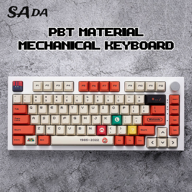 124 Keycap thăng hoa thích ứng Nắp bàn phím cơ phụ kiện SADA Mario Keycap Phụ kiện ban đầu chiều cao vật liệu PBT