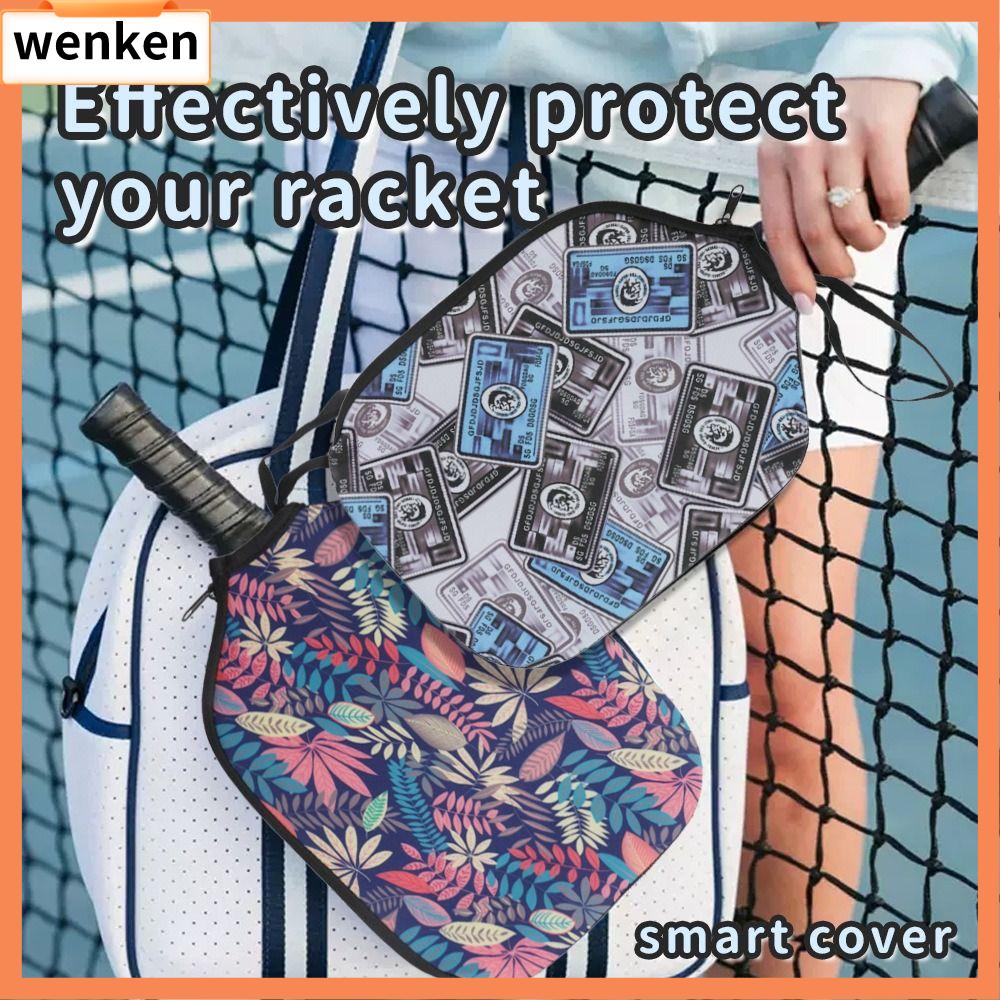 WENKEN Cao su tổng hợp Tay vợt pickleball Đựng đồ Ốp lưng Túi bảo vệ  Không thấm nước Mái chèo pickleball