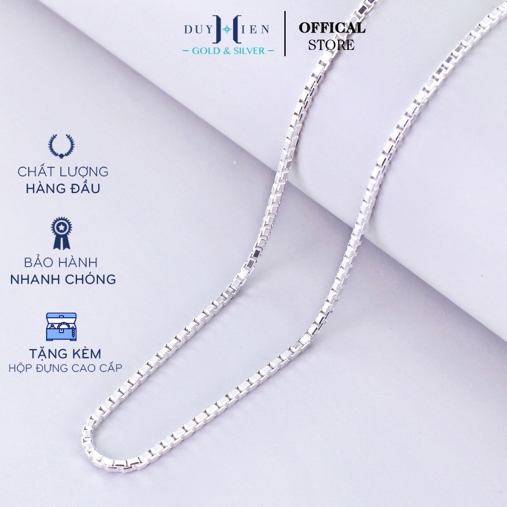 Dây Chuyền Bạc Nữ Duy Hiển S925 Sợi Mì Hộp Vuông Nhỏ Siêu Mềm Mại Nhiều Size Dễ Kết Hợp Đeo Mặt Uyển