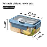 Sealed Bento Lunch Box for Adults & Kids  Leak-Proof Durable Plastic Food Container with Removable Spoon & Fork  Microwave & Dishwasher Safe