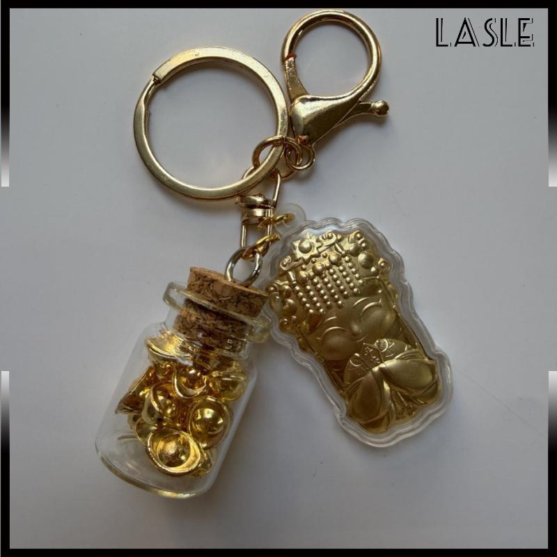 Lasle Năm sáng tạo của ngựa giả lá vàng móc khóa Fortune Golden yuanbao móc khóa túi Mặt dây chuyền trang trí quà tặng năm mới - 6