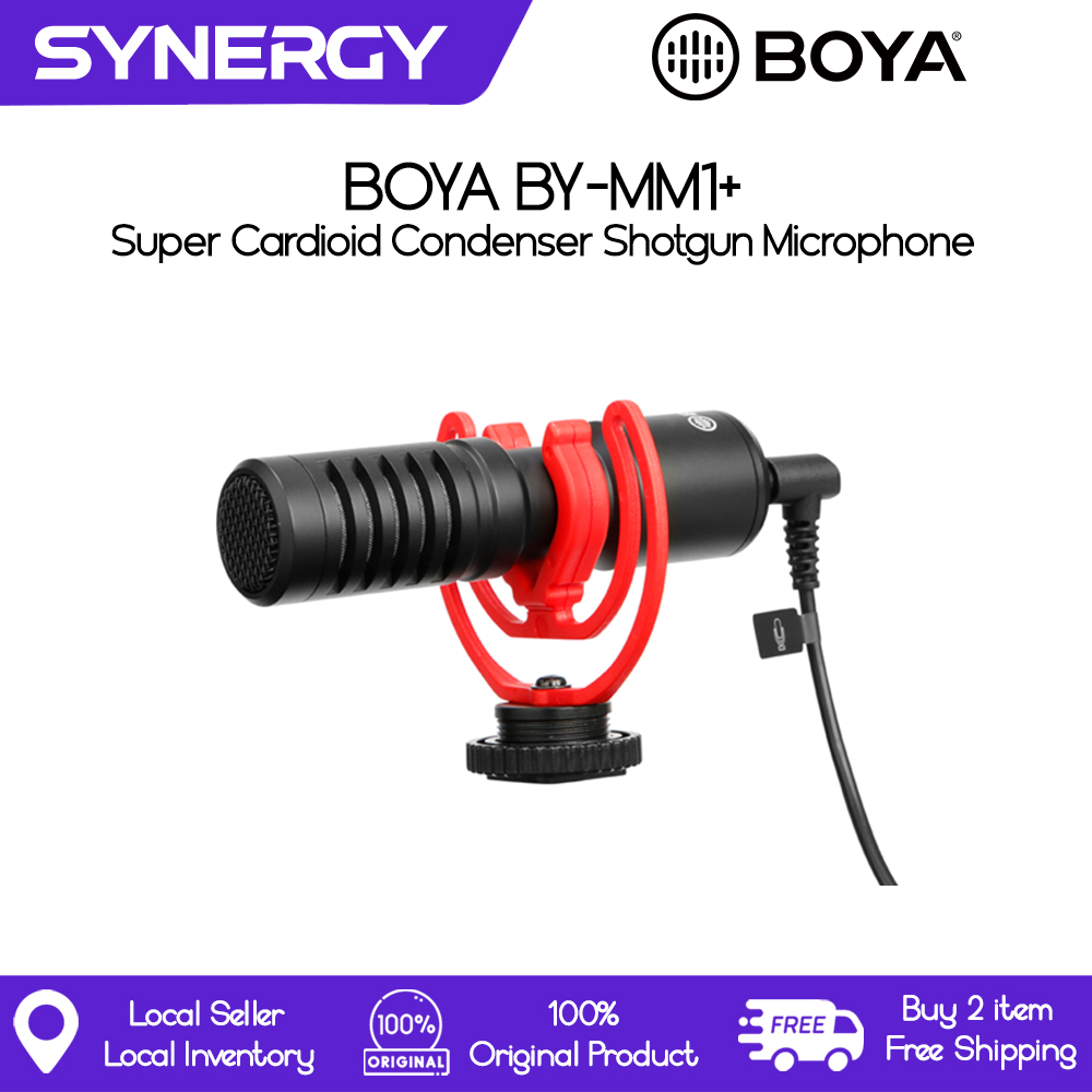 Mikrofon Boya BY-MM1+ Mikrofon Shotgun Kondensor Super Cardioid - Jenama BOYA Harga 105 Ringgit*Penghantaran Percuma