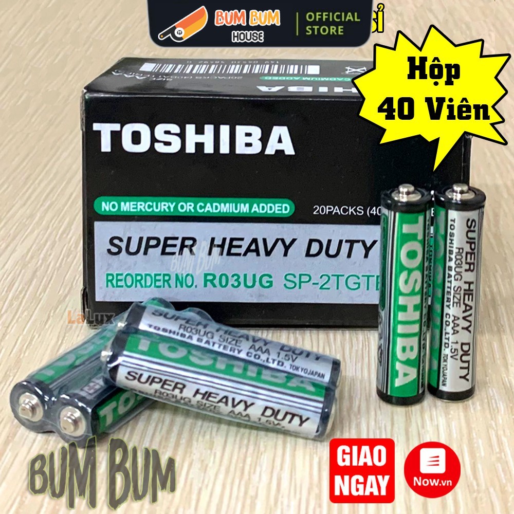 Hộp Pin AAA TOSHIBA 1.5V ( 40 Viên ) - Pin 3A , Pin Tiểu Nhỏ, Dùng Cho Remote Máy Lạnh(tv), Đồ Chơi..