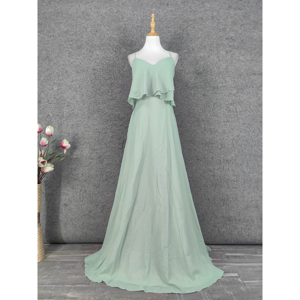 bridesmaid dresses peacock colors LAYLA - Baju Nikah Off-White Essential Panel Dress main image 1