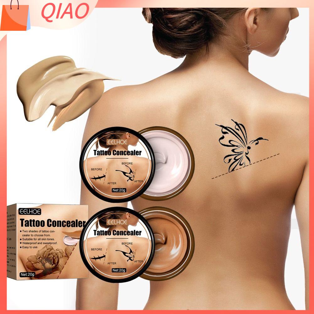 QIAO 20g Kem che khuyết điểm hình xăm Không thấm nước Làm sáng da Kem nền không thấm nước Trang điểm cơ thể Dễ che giấu Kem che khuyết điểm cơ thể Giãn tĩnh mạch