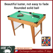 Kids Wooden Tabletop Pool Table Set - Mini Billiards 