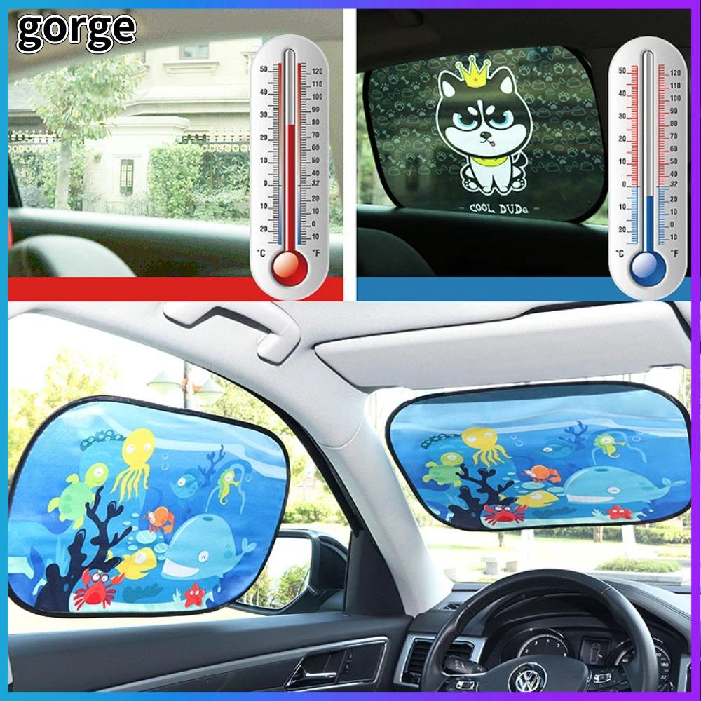 GORGE Chống tia UV Tấm Che Nắng Kính chắn gió Có thể gập lại Hấp phụ tĩnh điện Tấm Phủ Ô Tô Mới Hoạt hình Tấm che kính chắn gió Ô tô