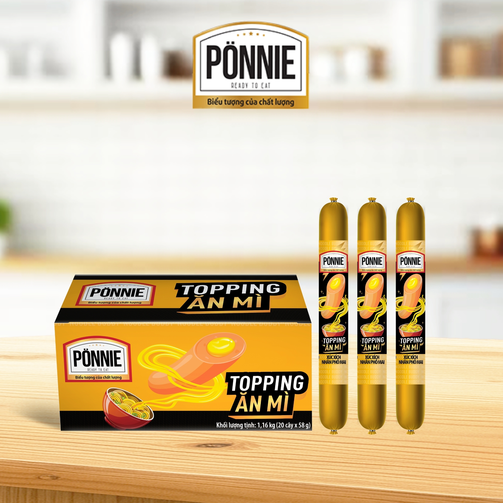 [GIAO HÀNG TOÀN QUỐC] Xúc xích nhân phô mai Ponnie (cây x58g)