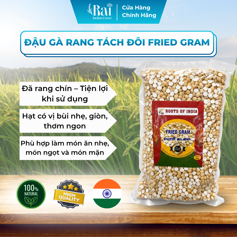 Đậu Gà Rang Tách Đôi Fried Gram gói 1kg | Rai Indian Food
