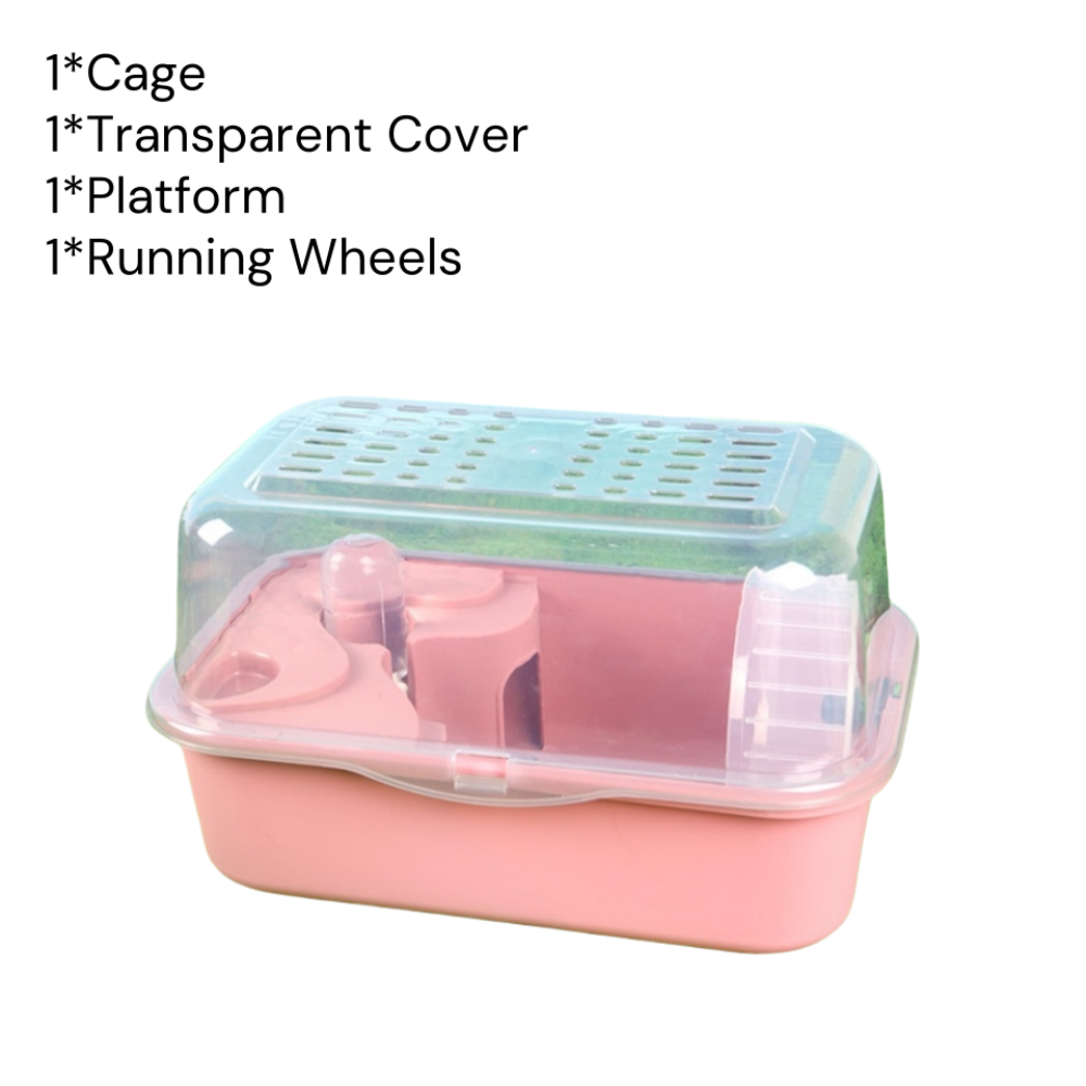 MISFORTUNESTORE17RE1 Lớp kép Cage cho chuột hamster Nắp trong suốt Acrylic Môi trường sống cho hamster Di động Bánh xe chạy Nhà cho thú cưng nhỏ cho chuột và lợn Guinea - 2