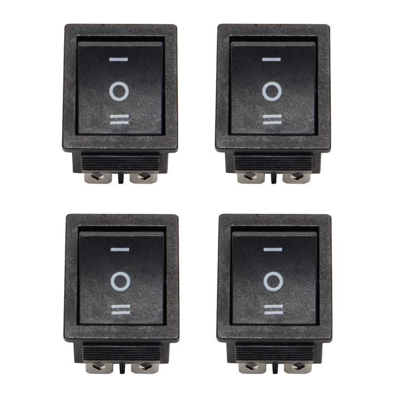 (MTKG) 4X 6-Terminals 3 Position ON/OFF/ON DPDT Boat Rocker Switch 16A 250VAC 20A 125VAC