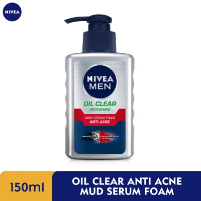NIVEA Men Face Care Cleanser Oil Control Anti Shine Anti Acne Mud Serum Foam 150ml