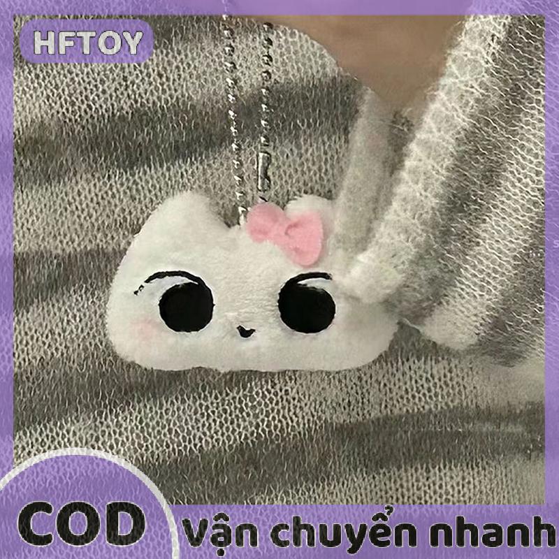 HFTOY Phim hoạt hình chóng mặt mèo mắt lớn mèo Keychain Mặt dây chuyền búp bê sang trọng Đồ chơi dễ 