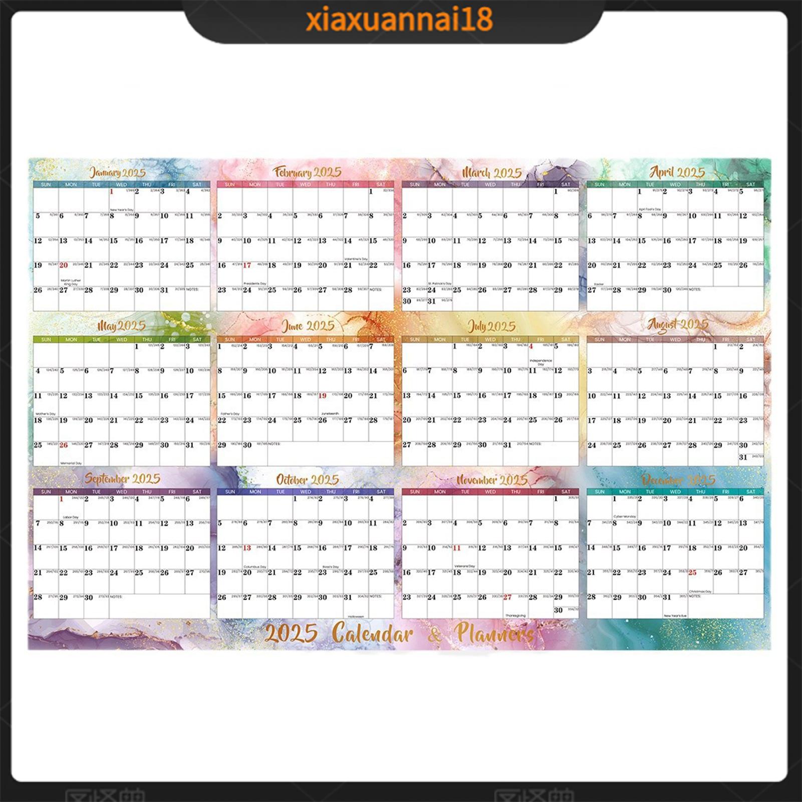 Xiaxuannai 2025 Lịch Treo Tường Bộ Gạch Lớn khổng lồ 2025 Lịch Treo Tường 2025 bức tường lớn Lịch Treo lập kế hoạch hàng năm cho tổ chức lịch trình đảo ngược nhiều lớp lý tưởng