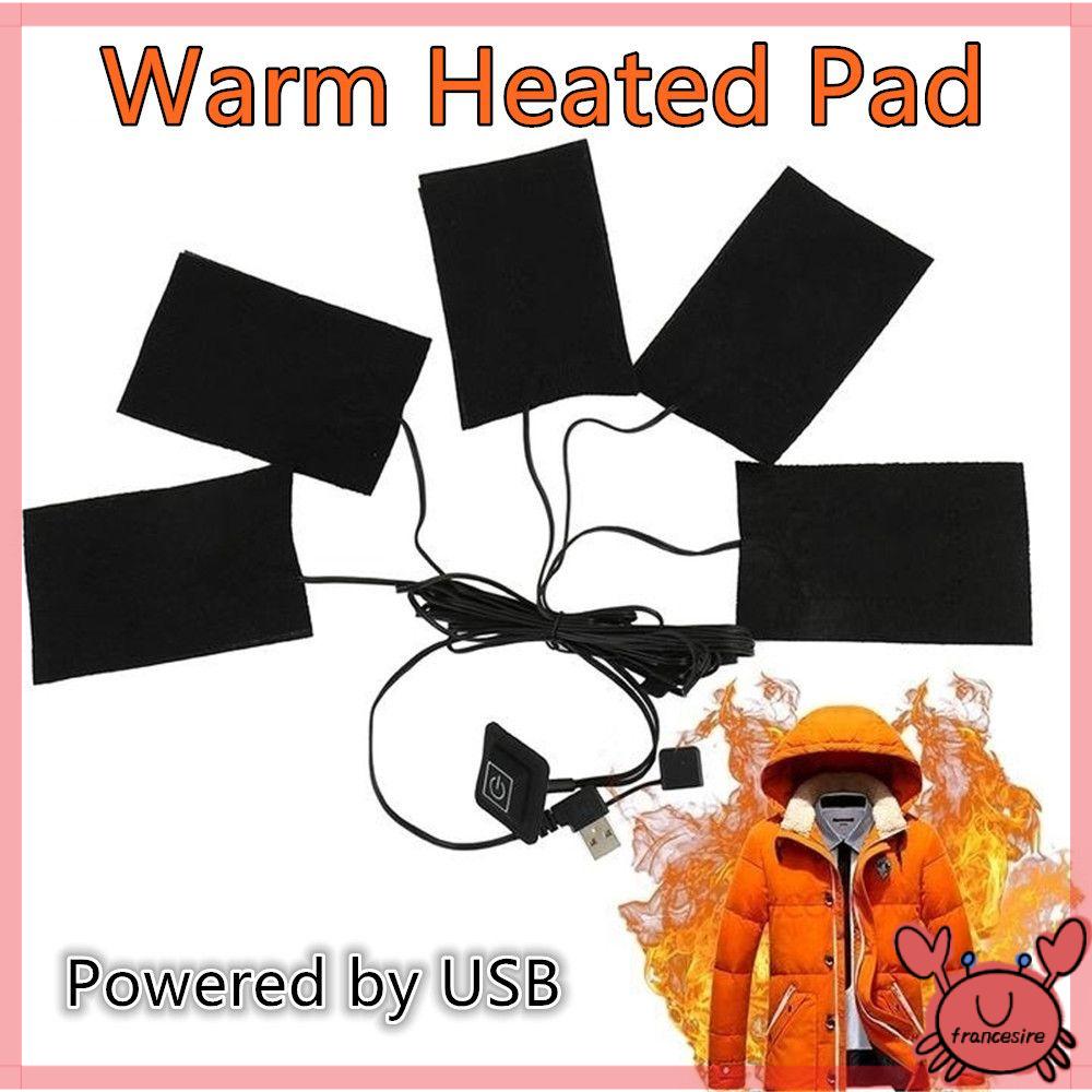 FRANCESIRE Sợi carbon USB Công tắc có thể điều chỉnh Ấm hơn Quần áo giữ nhiệt Công cụ làm ấm mùa đông Miếng đệm sưởi ấm