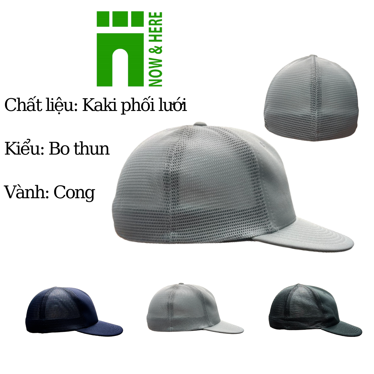 Nón kết phối lưới màu thời trang, nón kiểu bít đuôi chất liệu kaki cao cấp - NH Shop