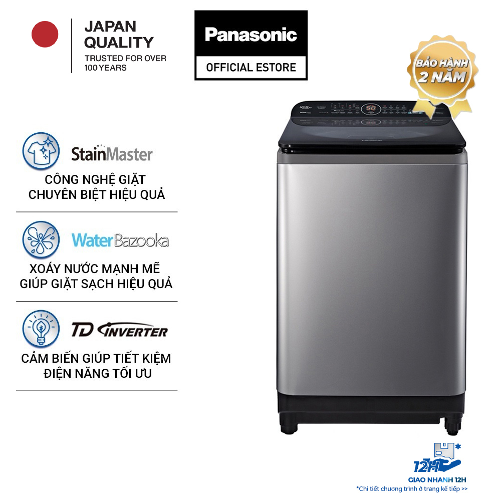 Máy giặt cửa trên panasonic 10.5kg na-fd10xr1lv - bảo hành chính hãng 12 tháng