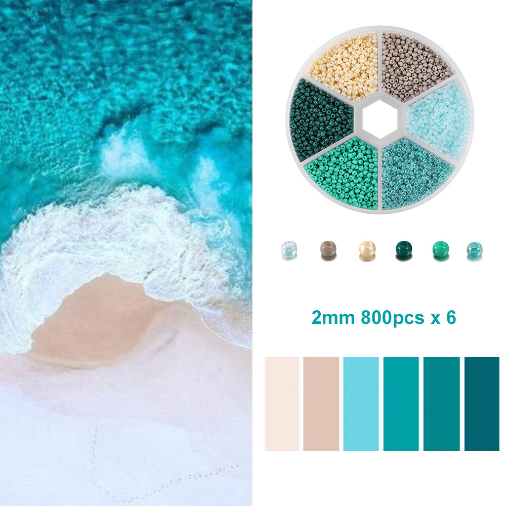 4800PCs/1 hộp 2mm Charm pha lê hạt Hạt Thủy Tinh Hạt Bộ hộp cho vòng tay tự làm bông tai vòng đeo ta