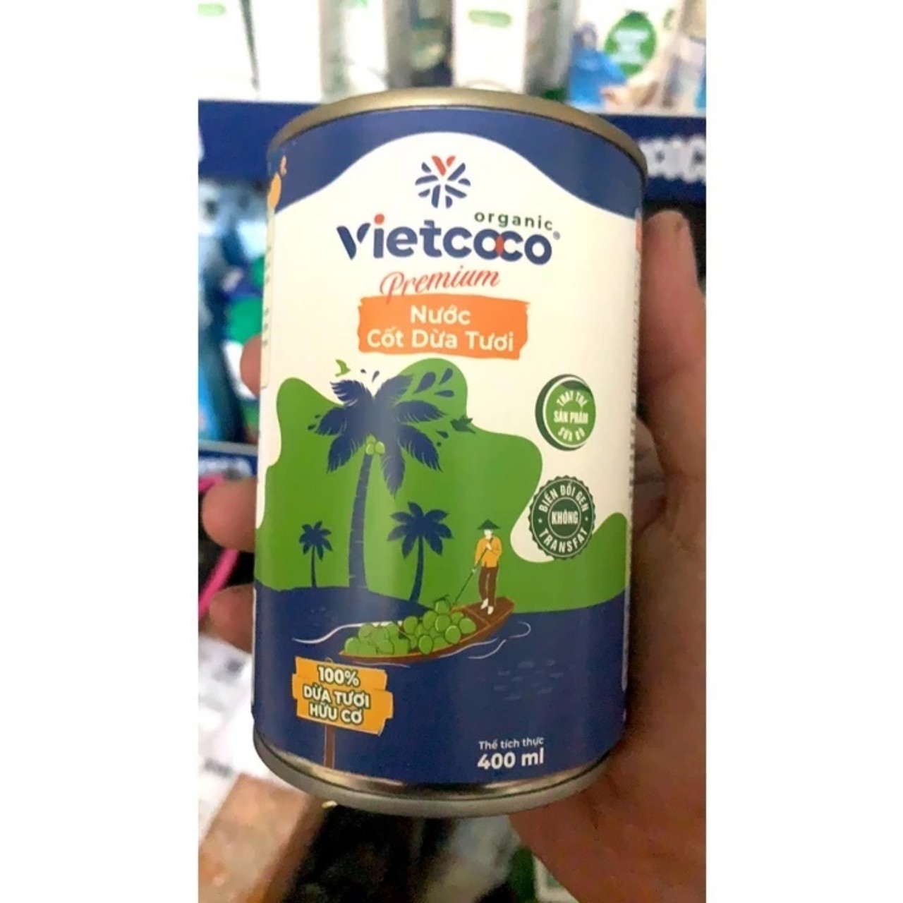 NƯỚC CỐT DỪA NGUYÊN CHẤT - ORGANIC VIETCOCO Lon 400ml – Hàng Chuẩn