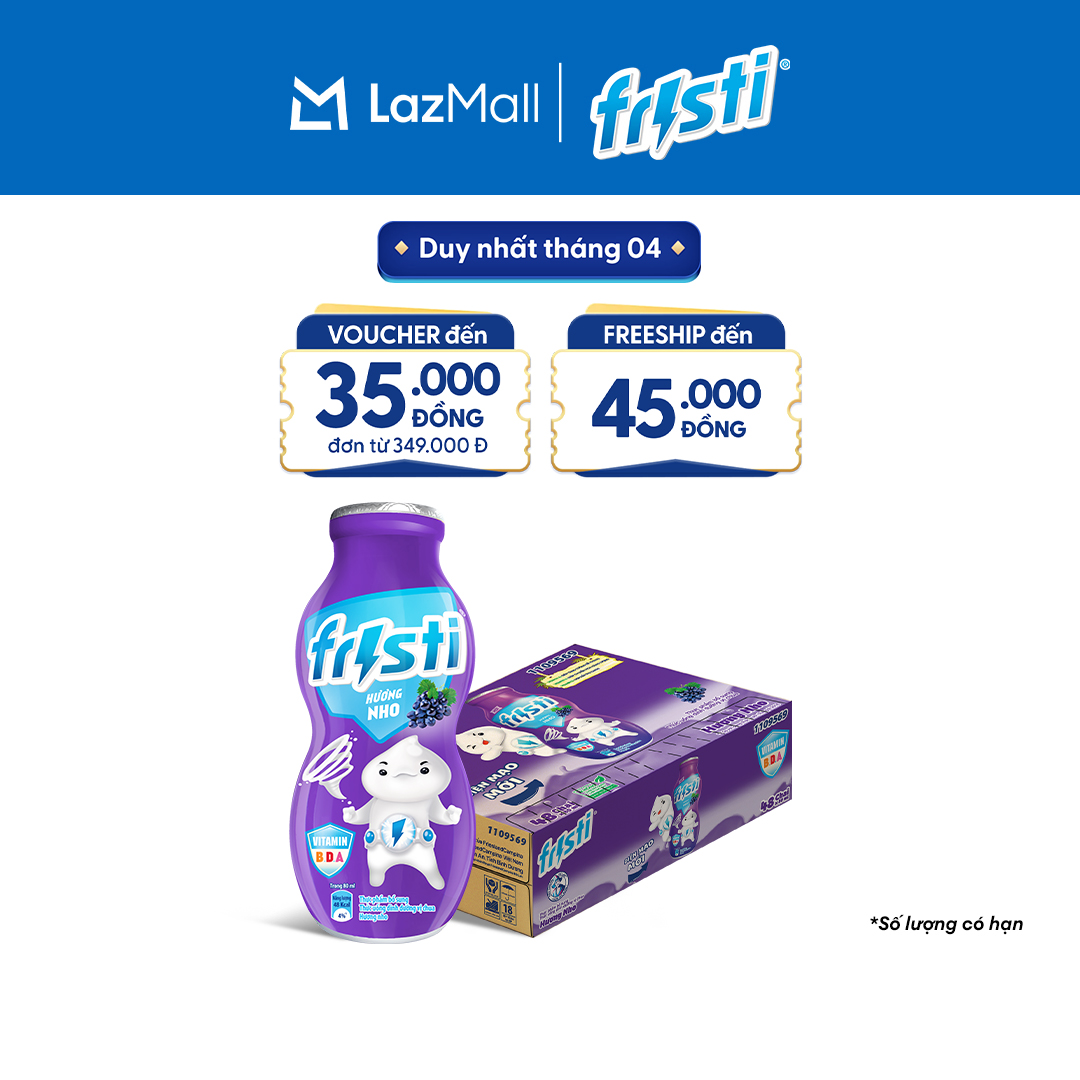 Thùng 48 Chai Sữa Chua Uống Fristi Hương Nho 80ml (48x80ml)