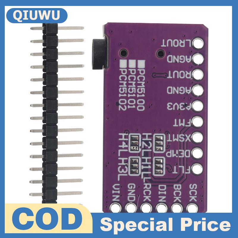 QIUWU โมดูลถอดรหัส DAC แบบ PCM5102 1ชุดแผงวงจรสัญญาณเสียงดิจิตอลอินเตอร์เฟส I2S สำหรับโครงการเครื่องเสียงการดัดแปลงเสียงไฮไฟ ราคา 76 บาท*ส่งฟรี
