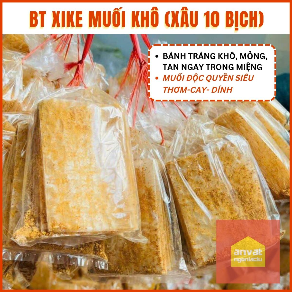 Xâu bánh tráng xike muối khô - muối độc quyền siêu cay-thơm-dính - đồ ăn vặt - ăn vặt siêu ngon