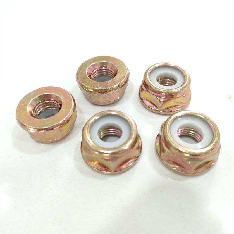 5 Bu Lông, Ốc Bắt Lưỡi Dao, Con Tán Đầu Bò Máy Cắt Cỏ Loại Ren Ngược 10mm