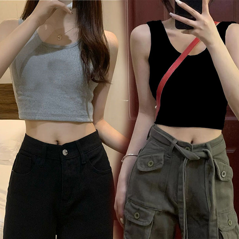 YIFAFA Camisoles Women เสื้อครอป เสื้อกล้าม ครอปครึ่งตัว คอเสื้อรูปตัวยู ผ้าคอตตอน ผ้าดี งานใส่สบาย ราคา 20 บาท*ส่งฟรี