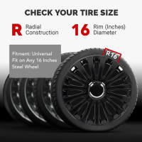 Wheel Rim Cap Protective Anti Scratch Snap On Simple Installation Universal Fit 4PCS 16 Inch Wheel Hubcaps for Ranger