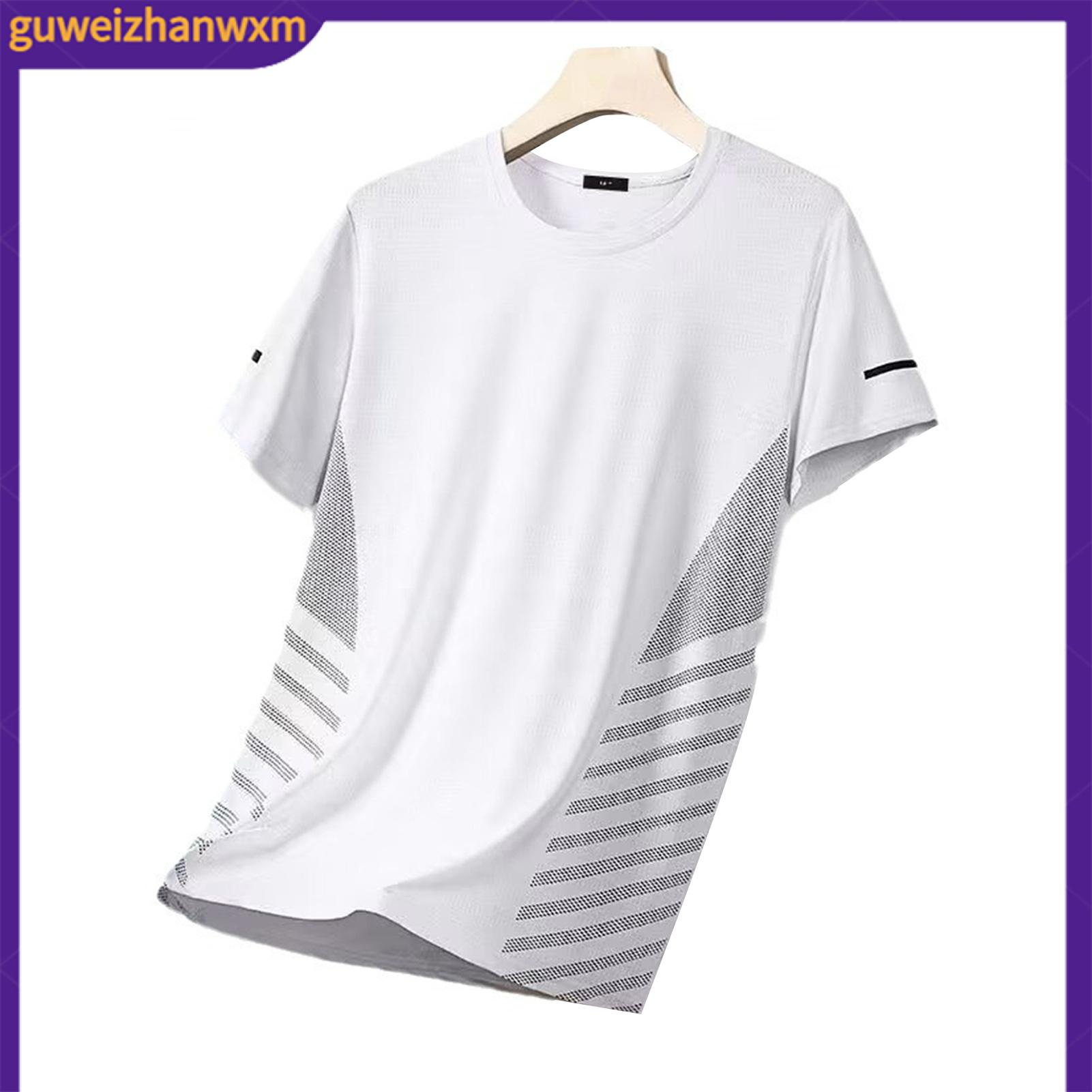 Men Ventilated Sportswear Tee Casual Outdoor Men T-shirt Men's Quick-dry Breathable Mesh T-shirt Loose Fit Athletic Tee for Jogging Gym Fitness Training Outdoor Workouts – Lightweight Summer - 1