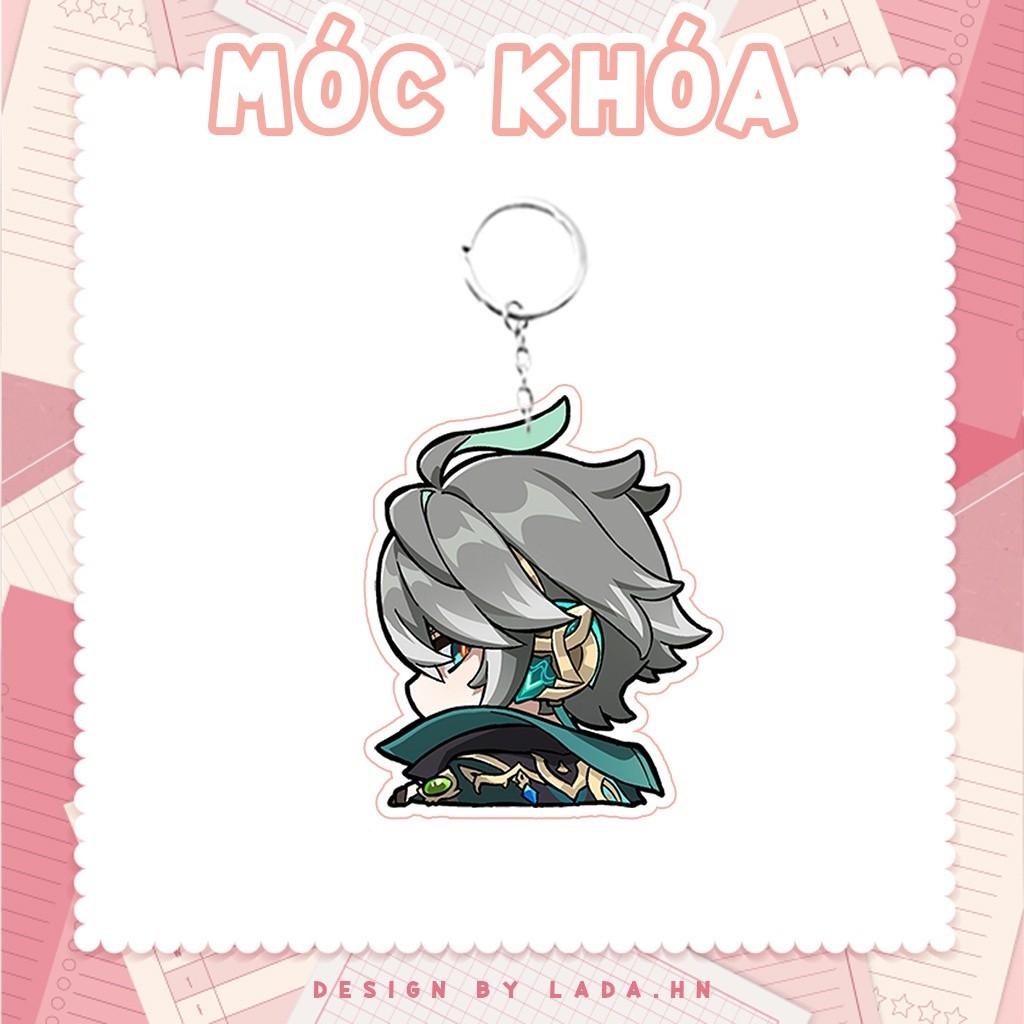 Móc khóa mô hình standee đứng để bàn Alhaitham Genshin Impact Lada anime đáng yêu chibi trang trí qu