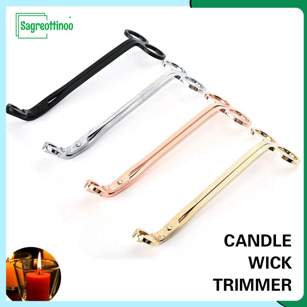 Sagreottinoo công cụ dầu bằng thép không gỉ đèn cảnh báo nến công cụ không có lông nến thơm nến lõi nến cắt tỉa máy