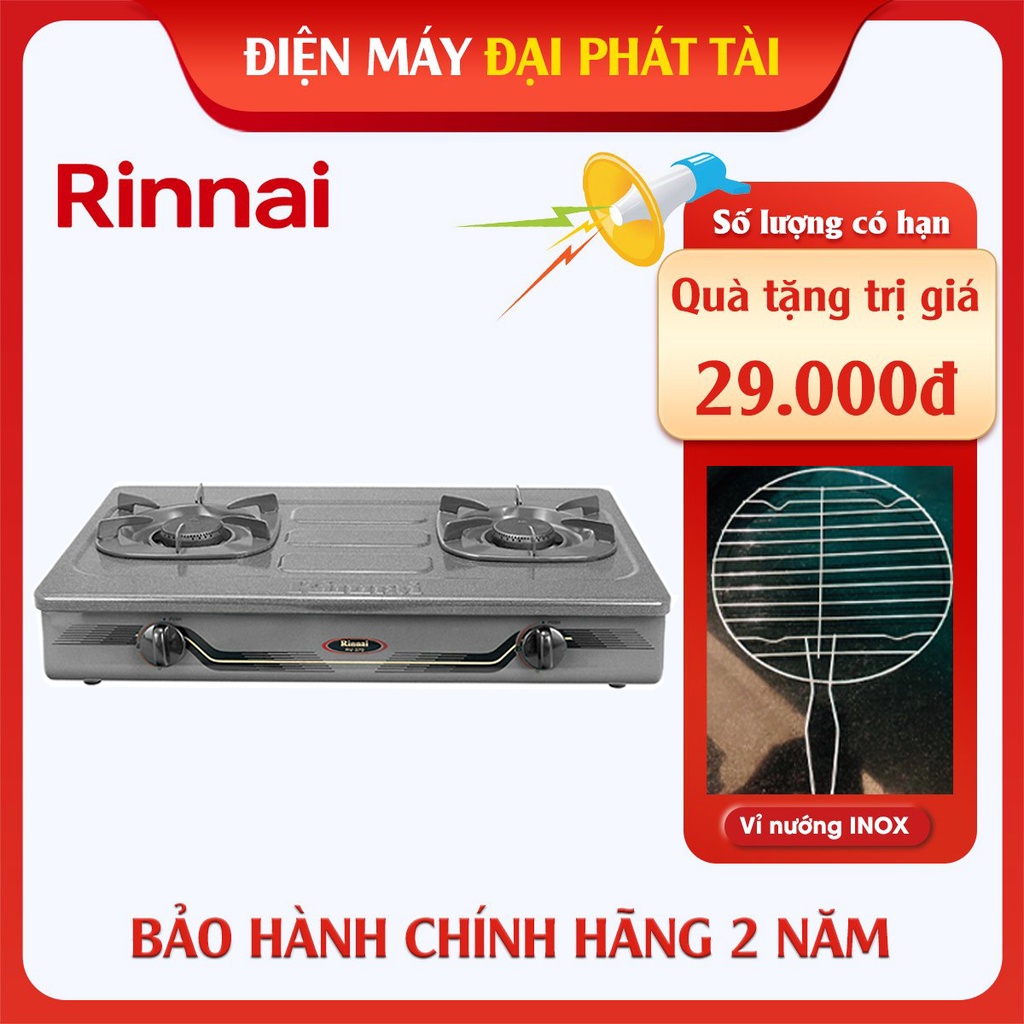 Bếp gas đôi Rinnai RV-370(GM)N ( Xám Đen)