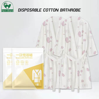 Áo choàng tắm dùng một lần làm bằng cotton nguyên chất dày cho chuyến công tác, khách sạn, không giặt đồ ngủ, Tiệm Làm Đẹp, mềm, xông hơi massage, quần áo khách