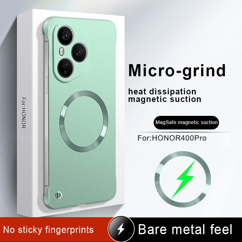 For Honor 400 Pro Ultra Thin Metallic Paint Frameless Hard PC Case for Honor400 400pro Magnetic for Magsafe Protection Cover - Image 2