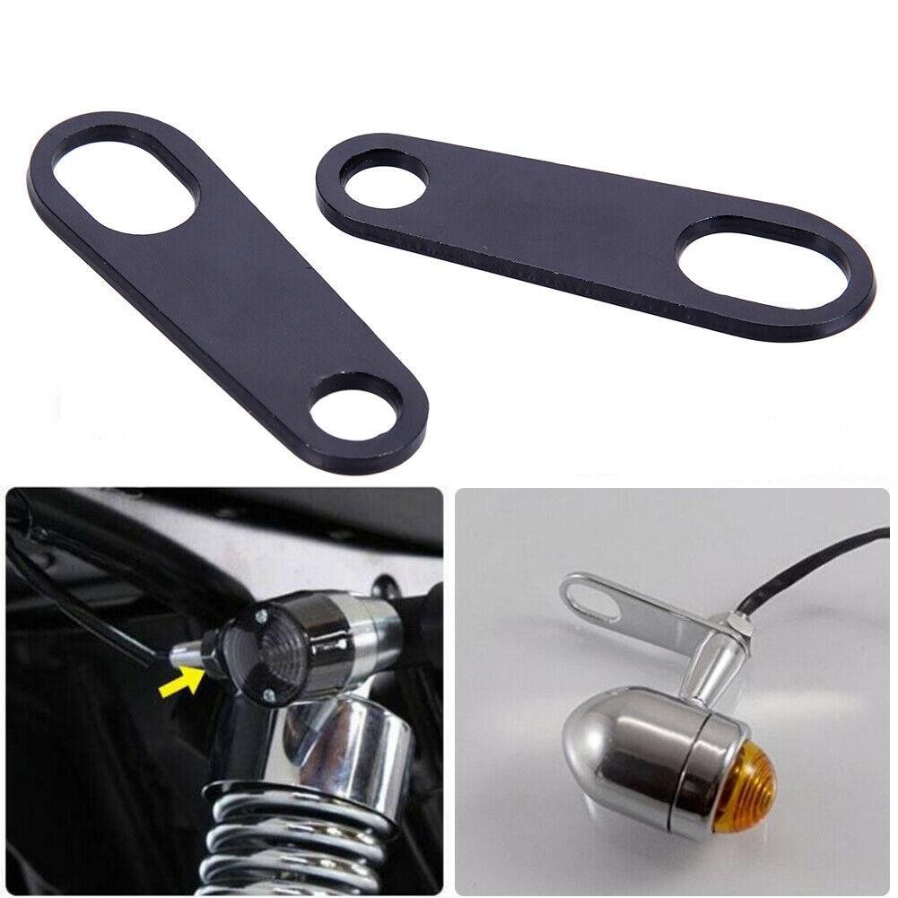 Mileauto 2 cái Đế giữ đèn chiếu sáng đèn xi nhan xe máy 68x20x3mm chân đế chống sốc gắn vào đơn giản Đen cơ sở Giao hàng nhanh