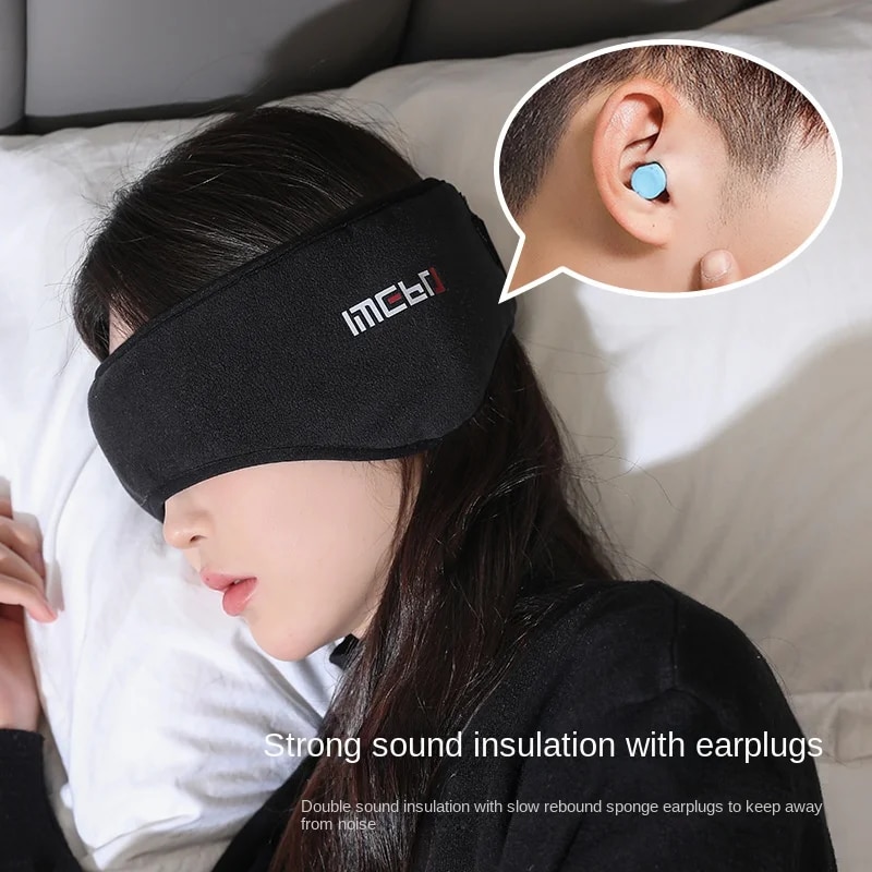 Sleep Mask Blackout With Ear Muffs For Relaxing Sleep Earmuff Earphone Set Sleeping Blindfold Anti-noise Earmuff For Sleep ราคา 310 บาท*ส่งฟรี