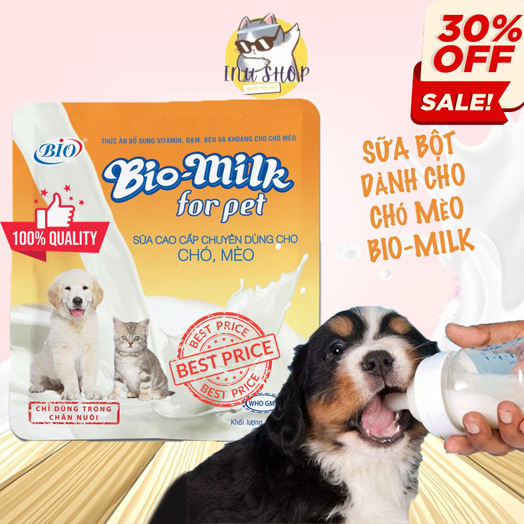 Sữa bột chuyên dụng dành cho chó mèo con bio milk gói 100g