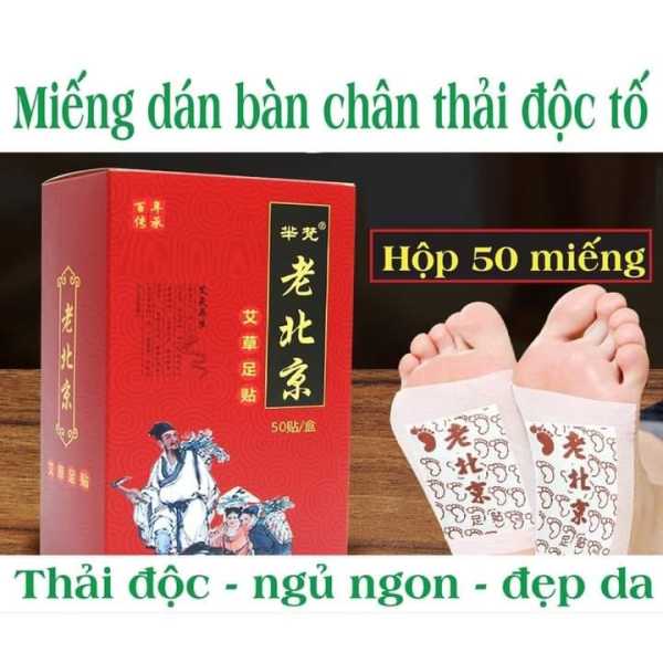 50 miếng dán thải độc bàn chân Bắc Kinh, miếng dán ngải cứu thải độc tố qua gan bàn chân xoa dịu cơn đau nhức xương khớp chăm sóc sức khỏe cả gia đình bạn giá rẻ