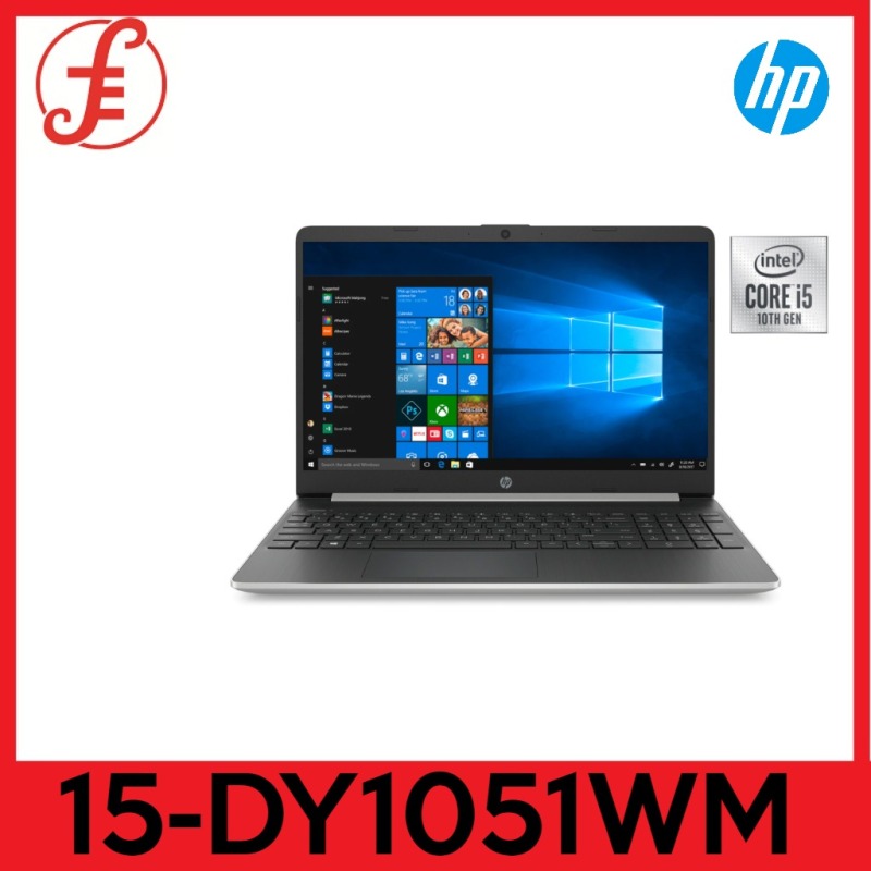 HP 15-DY1051WM 10th generation 15-DY1051WM Notebook 15.6 inch display i5-1035G1 1GHz 8GB RAM 256GB SSD Win 10 Home Natural Silver In-build Webcam ORIGINAL PACKAGING 1 year warranty (15-DY1051WM)