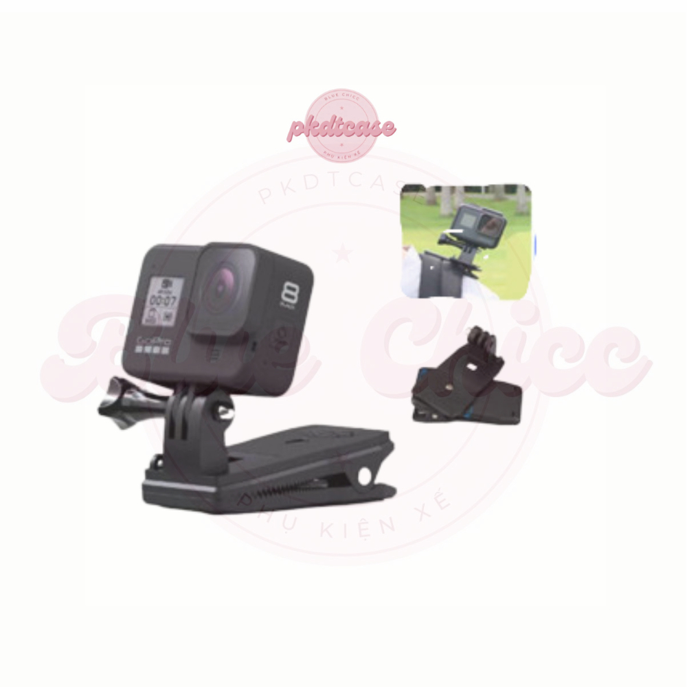 Kẹp bấm đa năng nón, ba lô xoay 360 độ cho Cam hành trình, Kẹp điện thoại.