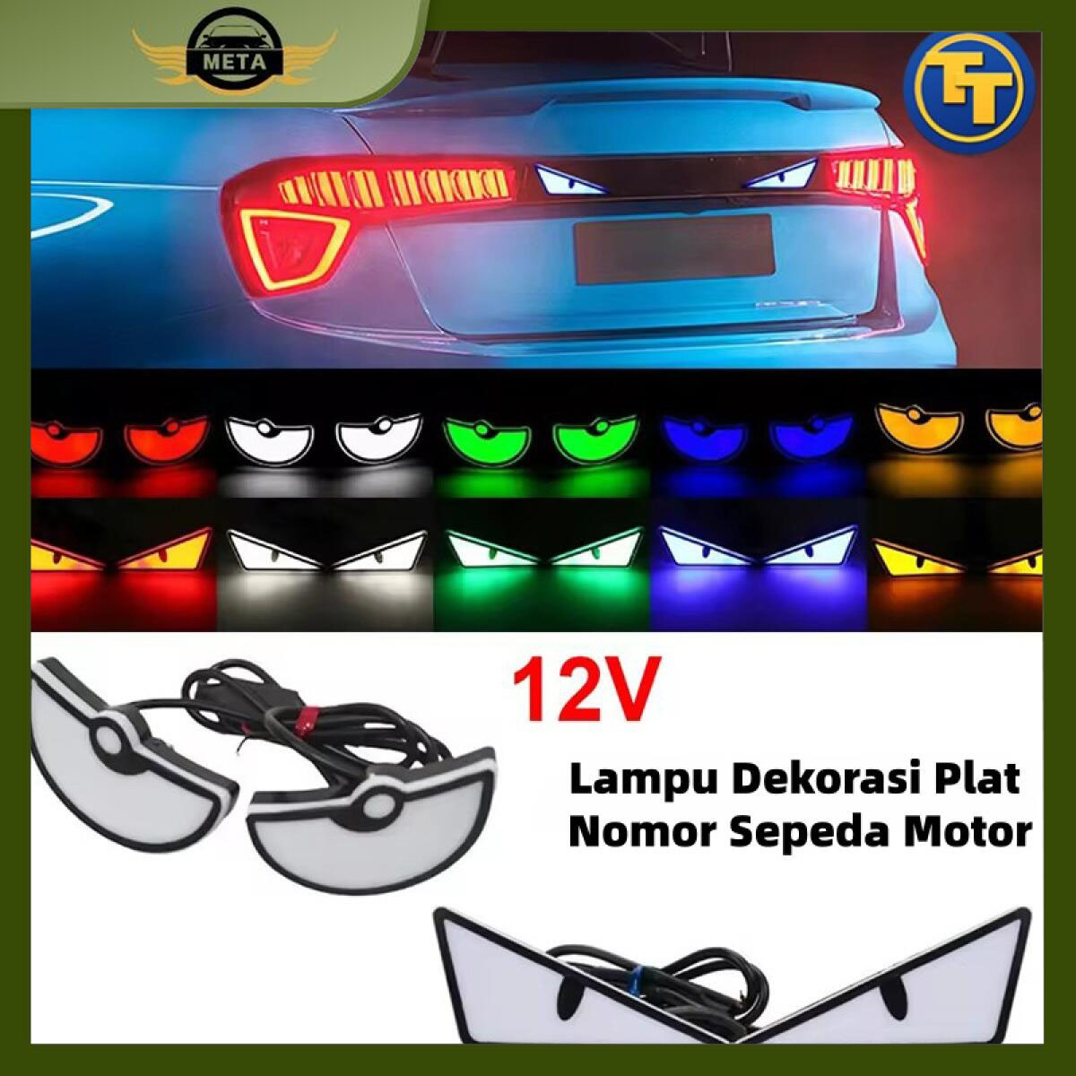 [ New] Lampu LED 12V untuk Sepeda Motor - Lampu Belakang Model Mata Iblis Segitiga, Aksesoris Mobil & Motor, Lampu Sinyal Belok, Lampu Indikator, Lampu Blinker Car Harga 25,888 rupiah*Gratis Ongkir