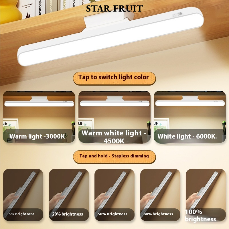 STAR FRUIT⭐ Modern LED Desk Lamp for Students, Touch Control Dimmable Eye-Care Study Light ราคา 88 บาท*ส่งฟรี
