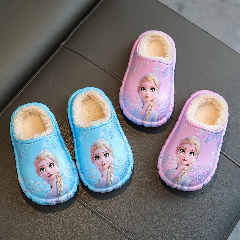 zd837vnsv223 Princess Elsa Winter Children s Cotton Slippers for Girls EVA