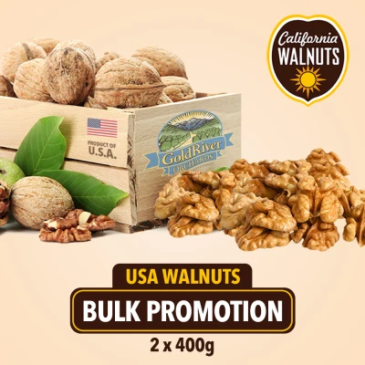 [Natural Raw] 🇺🇸 SHELLED USA California Walnuts-800g (400g x 2) *without shell*