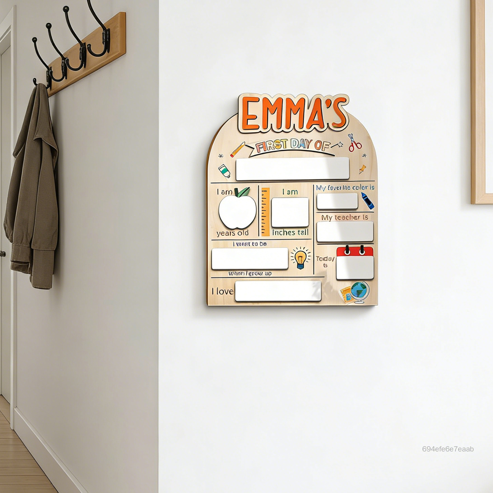 Dấu hiệu Back To School được cá nhân hóa Chất liệu tự nhiên Xyloid cho Ngày đầu tiên Ảnh Prop SN-VN Giá 163,000 Đồng*Miễn phí vận chuyển