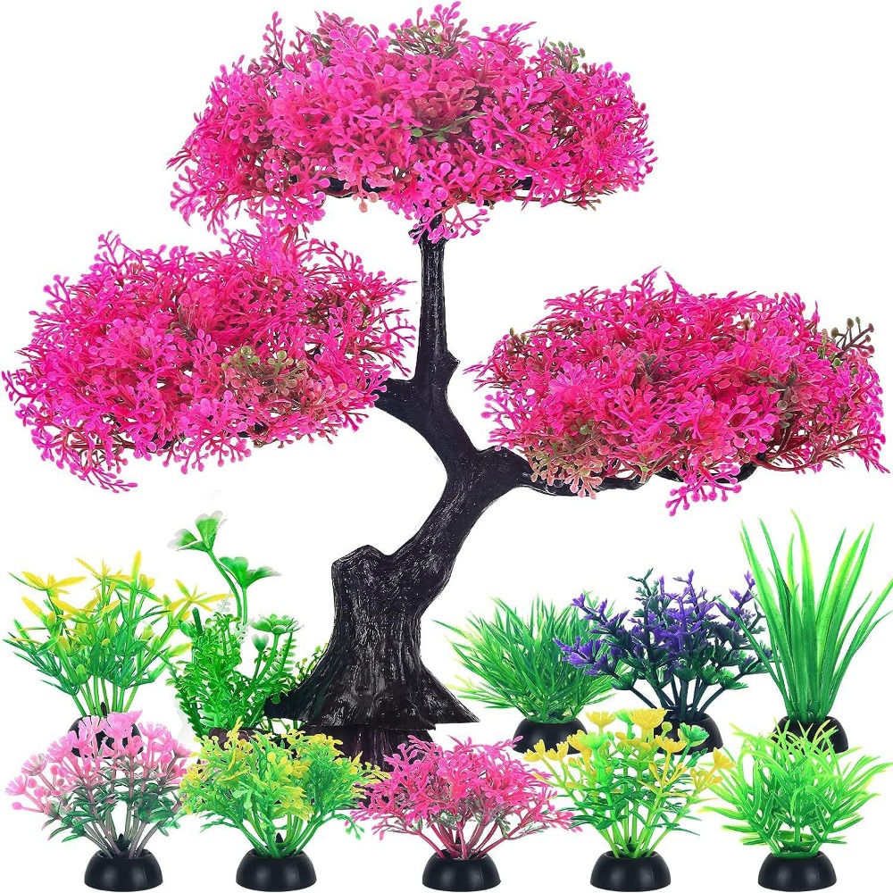 ZENDO12 Nhựa Cây nhân tạo bể cá Hài Hước Giống như thật Cỏ nước mô phỏng Sáng Tạo Dưới Biển Đồ trang trí cây thủy sinh Cho bể cá Betta cá vàng - 5